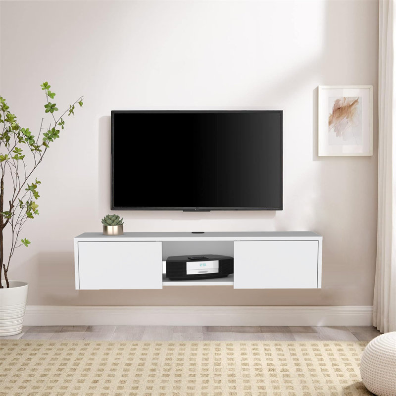Ebern Designs Floating Tv Stand Wall Mounted Tv Shelf Wayfair